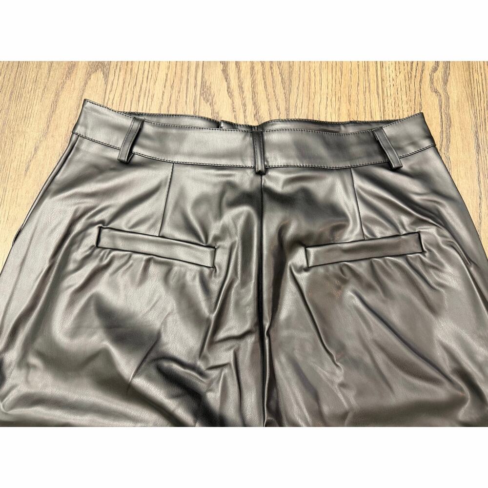 Faux Leather Wide Leg Pants Black XL (See Measurements) - Picture 3 of 9